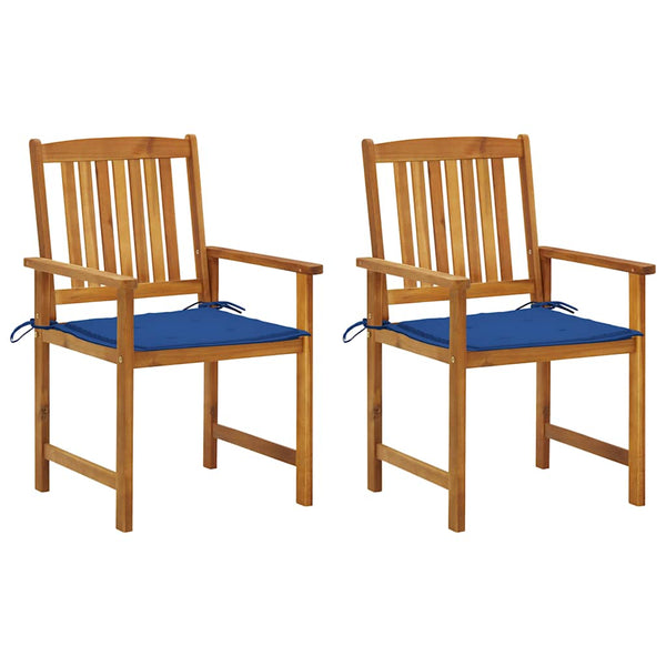 vidaXL Garden Chairs with Cushions 2 pcs. Solid Acacia Wood