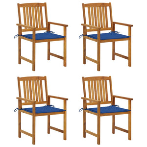 vidaXL Garden Chairs with Cushions 4 pcs Solid Acacia Wood
