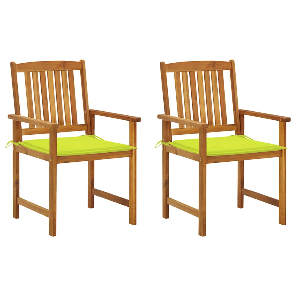 vidaXL Garden Chairs with Cushions 2 pcs. Solid Acacia Wood