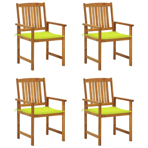 vidaXL Garden Chairs with Cushions 4 pcs Solid Acacia Wood