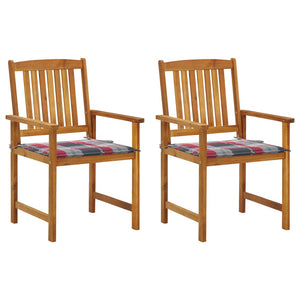 vidaXL Garden Chairs with Cushions 2 pcs. Solid Acacia Wood