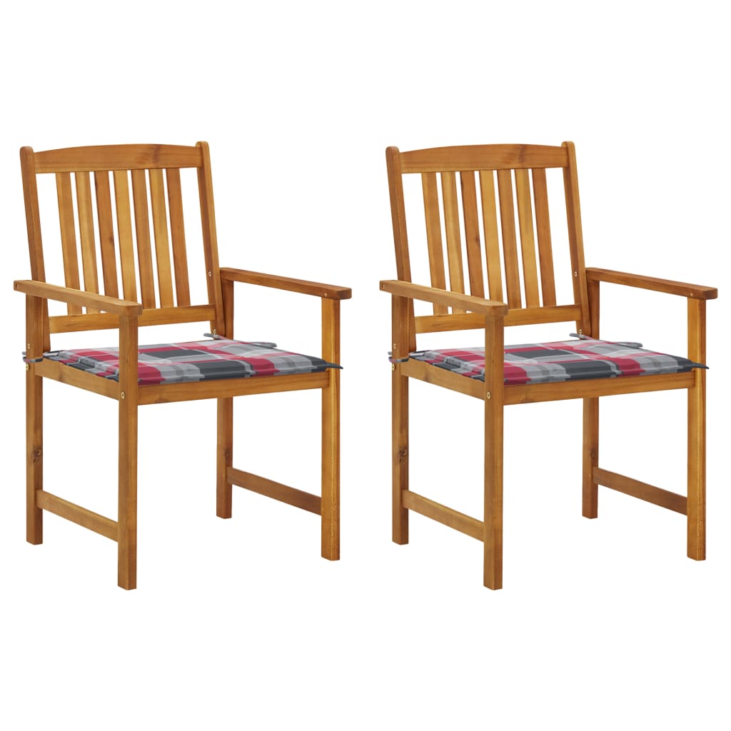 vidaXL Garden Chairs with Cushions 2 pcs. Solid Acacia Wood