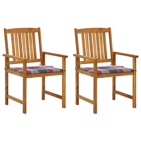 vidaXL Garden Chairs with Cushions 2 pcs. Solid Acacia Wood