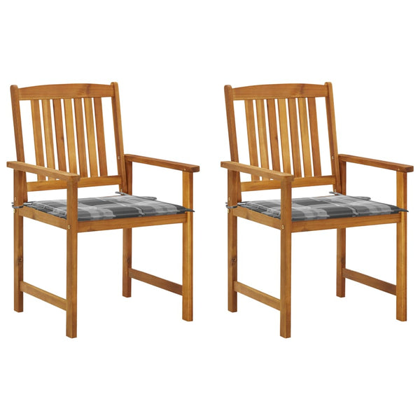 vidaXL Garden Chairs with Cushions 2 pcs. Solid Acacia Wood
