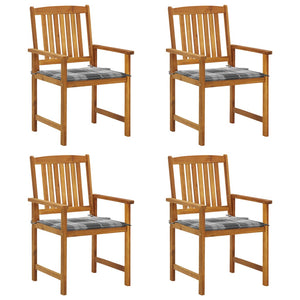 vidaXL Garden Chairs with Cushions 4 pcs Solid Acacia Wood