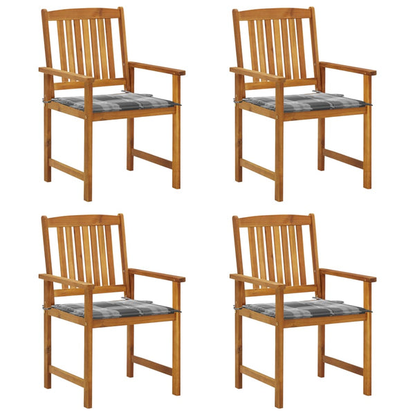 vidaXL Garden Chairs with Cushions 4 pcs Solid Acacia Wood