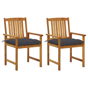 vidaXL Garden Chairs with Cushions 2 pcs. Solid Acacia Wood