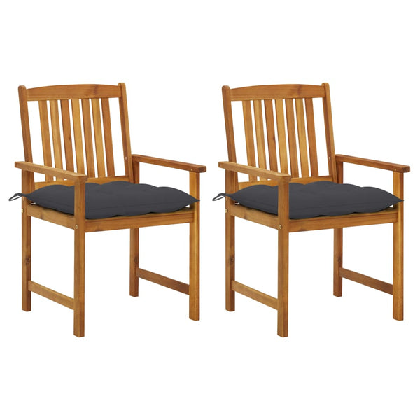 vidaXL Garden Chairs with Cushions 2 pcs. Solid Acacia Wood