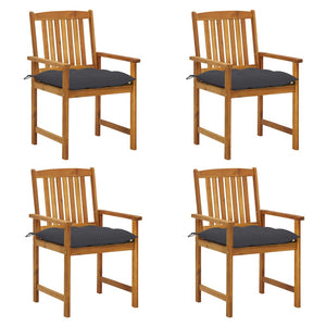 vidaXL Garden Chairs with Cushions 4 pcs Solid Acacia Wood