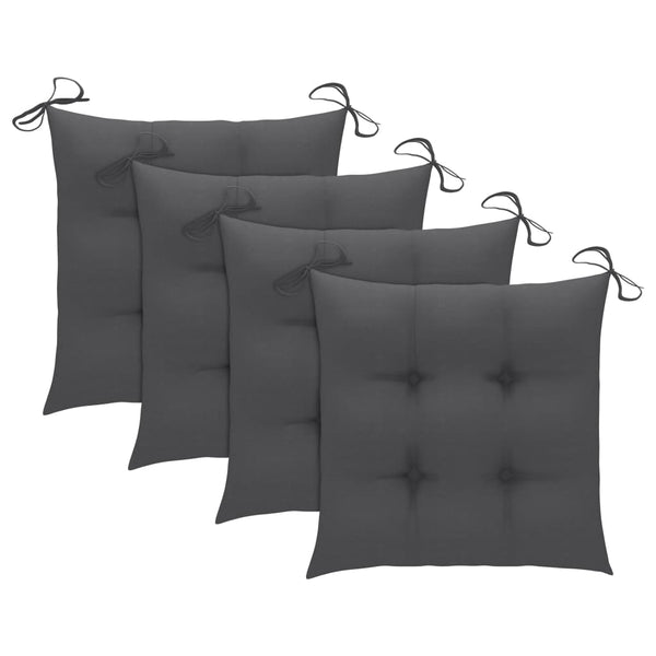 vidaXL Garden Chairs with Cushions 4 pcs Solid Acacia Wood