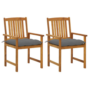 vidaXL Garden Chairs with Cushions 2 pcs. Solid Acacia Wood