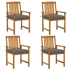 vidaXL Garden Chairs with Cushions 4 pcs Solid Acacia Wood