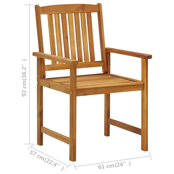 vidaXL Garden Chairs with Cushions 2 pcs. Solid Acacia Wood