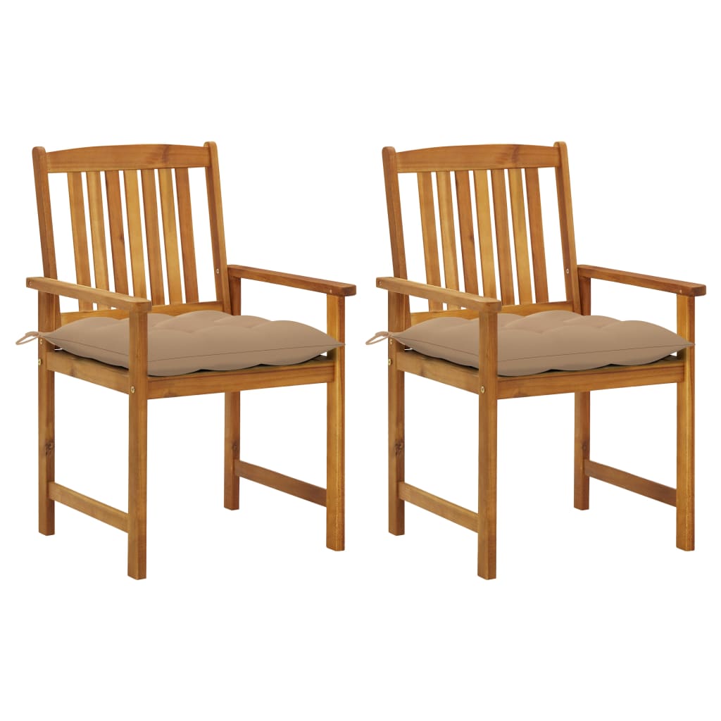 vidaXL Garden Chairs with Cushions 2 pcs. Solid Acacia Wood