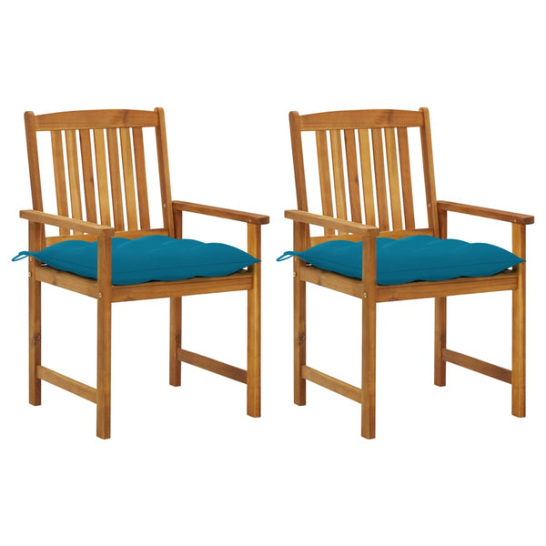 vidaXL Garden Chairs with Cushions 2 pcs. Solid Acacia Wood