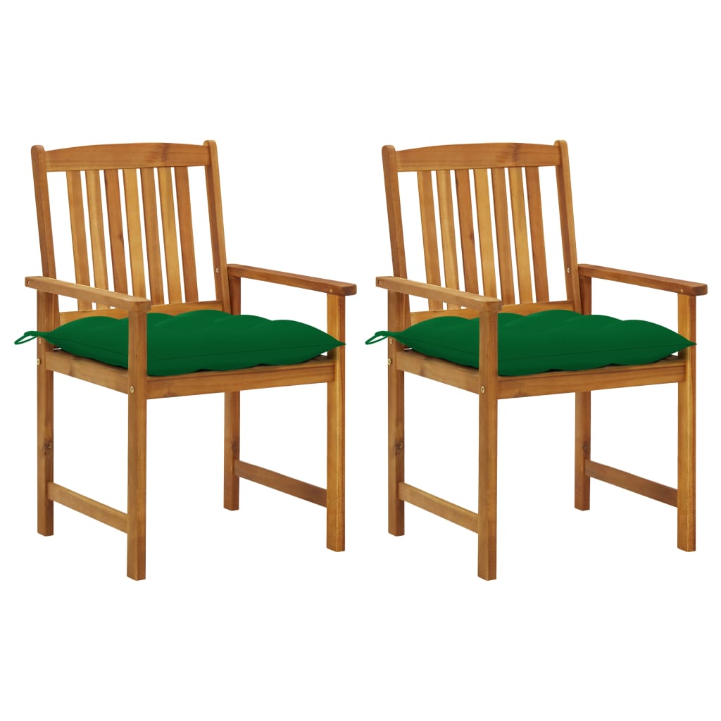 vidaXL Garden Chairs with Cushions 2 pcs. Solid Acacia Wood