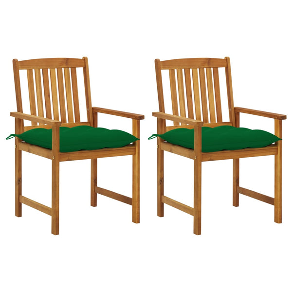 vidaXL Garden Chairs with Cushions 2 pcs. Solid Acacia Wood