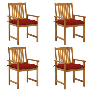 vidaXL Garden Chairs with Cushions 4 pcs Solid Acacia Wood