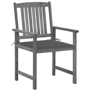 vidaXL Garden Chairs with Cushions 2 pcs. Grey Solid Acacia Wood