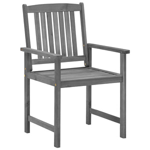 vidaXL Garden Chairs with Cushions 2 pcs. Grey Solid Acacia Wood