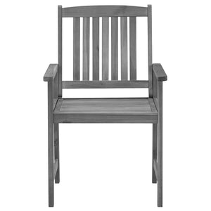 vidaXL Garden Chairs with Cushions 2 pcs. Grey Solid Acacia Wood