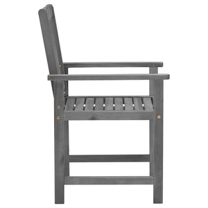 vidaXL Garden Chairs with Cushions 2 pcs. Grey Solid Acacia Wood