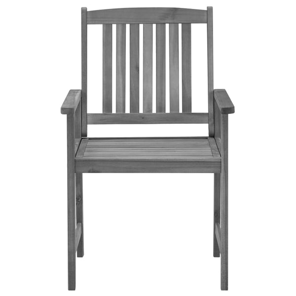 vidaXL Garden Chairs with Cushions 2 pcs. Grey Solid Acacia Wood