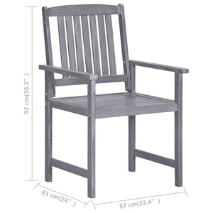 vidaXL Garden Chairs with Cushions 4 pcs. Gray Solid Acacia Wood