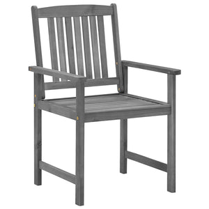 vidaXL Garden Chairs with Cushions 2 pcs. Grey Solid Acacia Wood