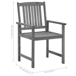 vidaXL Garden Chairs with Cushions 2 pcs. Grey Solid Acacia Wood