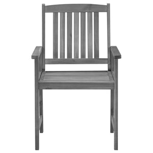 vidaXL Garden Chairs with Cushions 2 pcs. Grey Solid Acacia Wood
