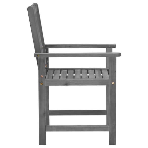 vidaXL Garden Chairs with Cushions 2 pcs. Grey Solid Acacia Wood