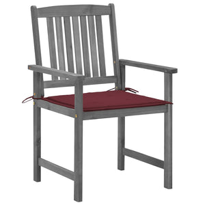 vidaXL Garden Chairs with Cushions 4 pcs Grey Solid Acacia Wood
