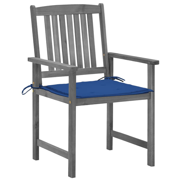 vidaXL Garden Chairs with Cushions 4 pcs Grey Solid Acacia Wood