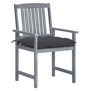 vidaXL Garden Chairs with Cushions 2 pcs. Grey Solid Acacia Wood