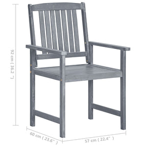 vidaXL Garden Chairs with Cushions 2 pcs. Grey Solid Acacia Wood