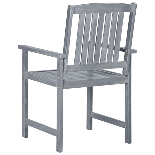 vidaXL Garden Chairs with Cushions 2 pcs. Grey Solid Acacia Wood