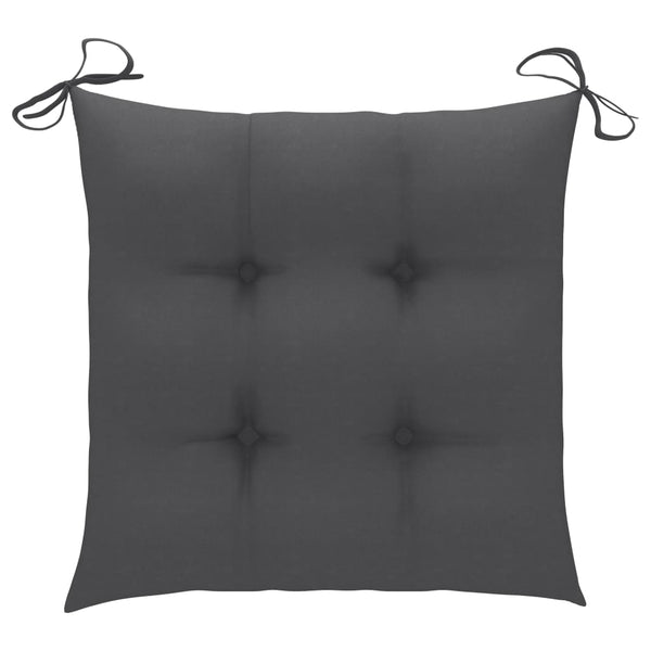 vidaXL Garden Chairs with Cushions 4 pcs Grey Solid Acacia Wood