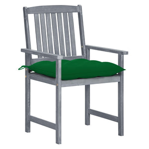 vidaXL Garden Chairs with Cushions 2 pcs. Grey Solid Acacia Wood