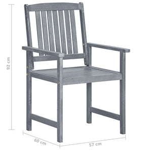 vidaXL Garden Chairs with Cushions 2 pcs. Grey Solid Acacia Wood