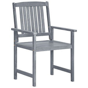 vidaXL Garden Chairs with Cushions 2 pcs. Grey Solid Acacia Wood