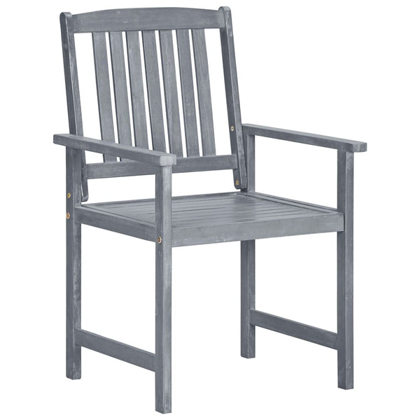 vidaXL Garden Chairs with Cushions 2 pcs. Grey Solid Acacia Wood