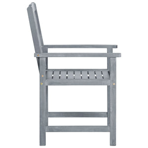 vidaXL Garden Chairs with Cushions 2 pcs. Grey Solid Acacia Wood