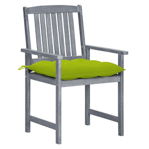 vidaXL Garden Chairs with Cushions 2 pcs. Grey Solid Acacia Wood
