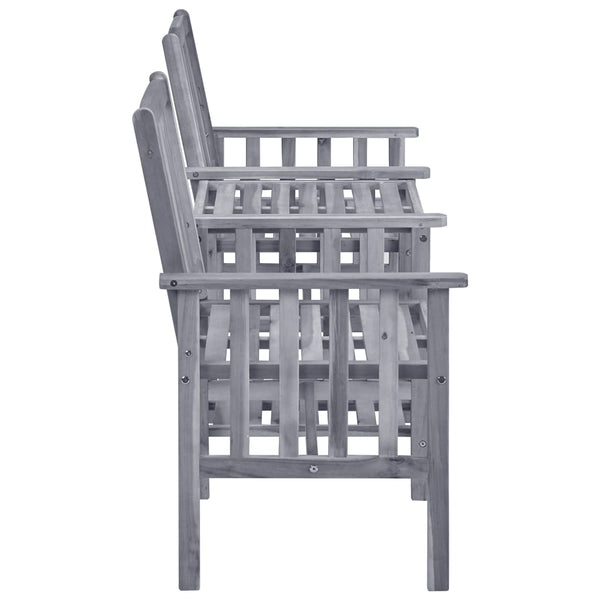 vidaXL Garden Chairs with Teatable and Cushions Solid Acacia Wood