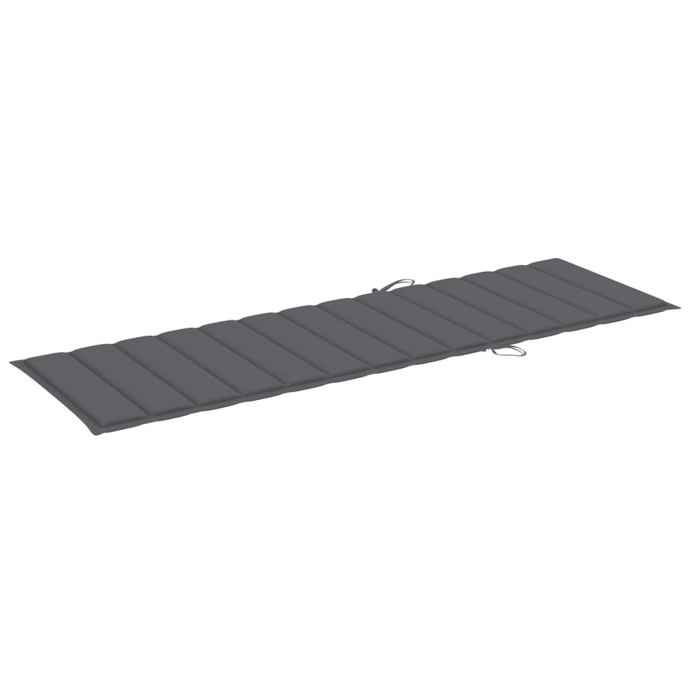 vidaXL Sun Lounger with Cushion Solid Acacia Wood