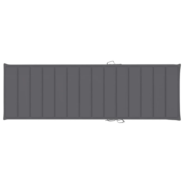 vidaXL Sun Lounger with Cushion Solid Acacia Wood