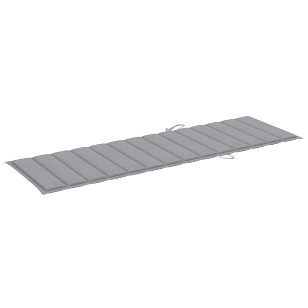 vidaXL Sun Lounger with Cushion Solid Acacia Wood