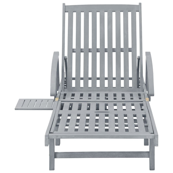 vidaXL Sun Lounger with Cushion Solid Acacia Wood