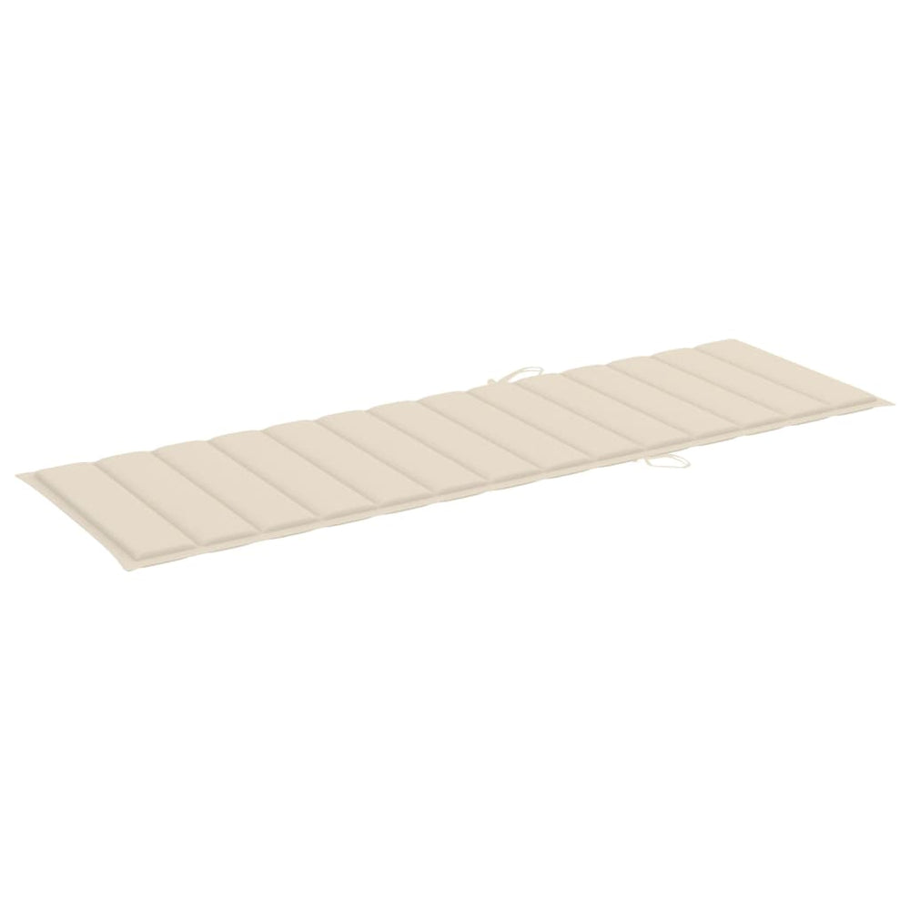 vidaXL Sun Lounger with Cushion Solid Acacia Wood